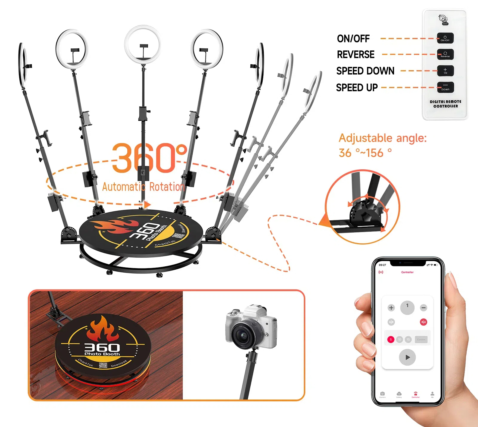 ChackTok Portable 360 Photo Booth CD Model